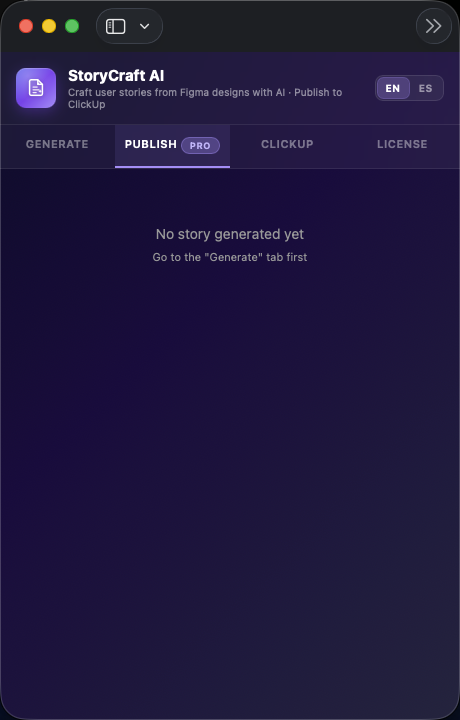 Publish tab — preview before pushing to ClickUp